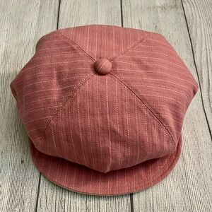 American Eagle Outfitters Striped Pink Newsboy Cap